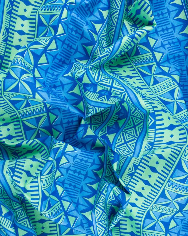 Tissu Polynésien TURE Bleu - Tissushop